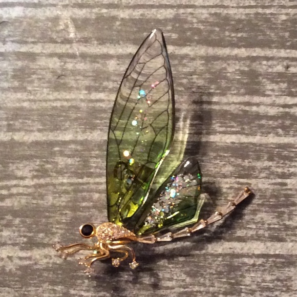 Green Dragonfly Brooch - Picture 6 of 6